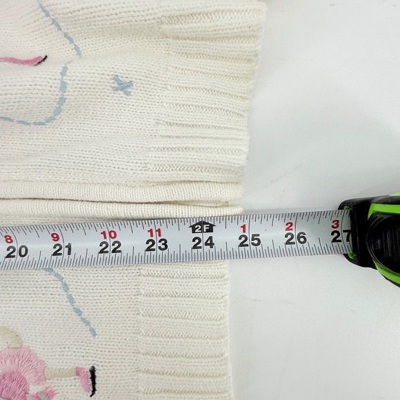 Vtg Crystal Kote Womens XL Cream Skiing Ice Skating Embroidered Zip Up Sweater - Picture 7 of 9